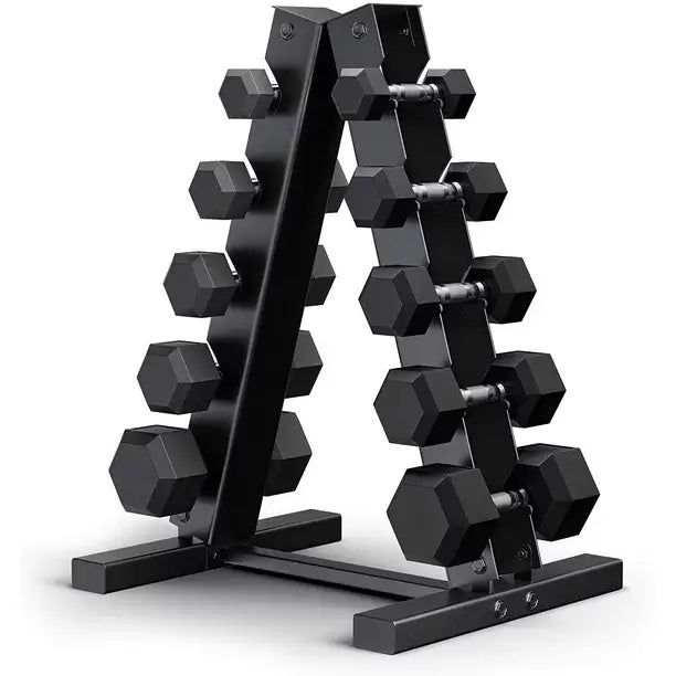 5-30lbs hex dumbbell set with rack for home workouts, compact fitness equipment in Vancouver