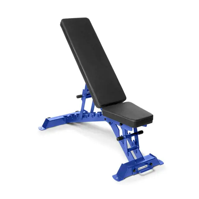 BUZZ-SAW Heavy-Duty Adjustable Bench with 8 back angles, 1,000lb capacity for fitness equipment in Vancouver gym and home use.