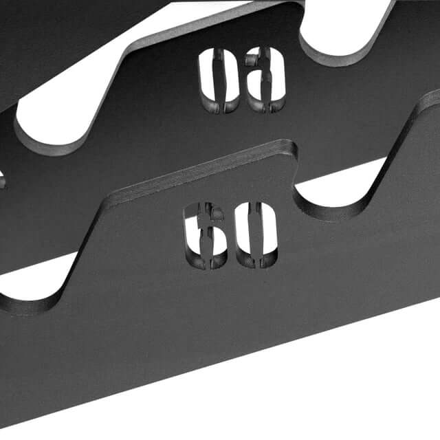 Close-up of BUZZ-SAW Heavy-Duty Adjustable Bench with angle markers. Premium fitness equipment Vancouver for gym and home use.