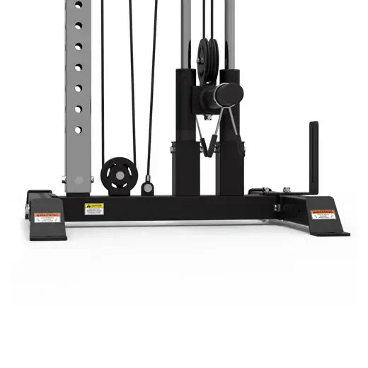 Plate-loaded cable tower for versatile fitness workouts