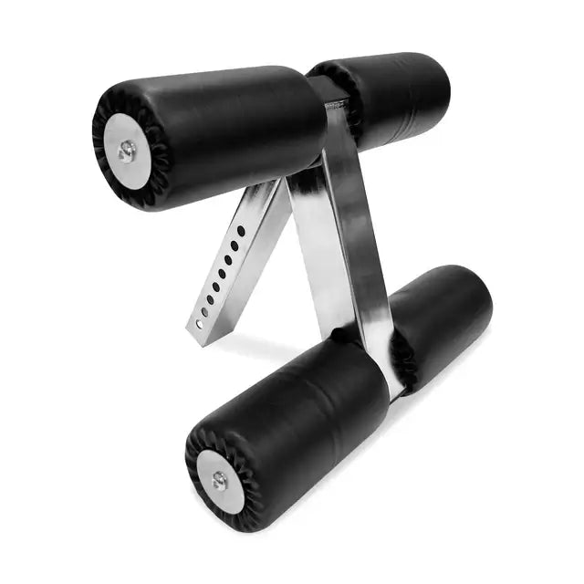 Adjustable leg holder attachment for BUZZ-SAW Heavy-Duty Bench, enhancing stability for fitness exercises in Vancouver home gyms.