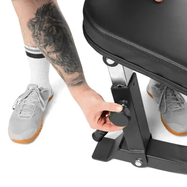 Adjusting angle on adjustable utility bench, fitness equipment Vancouver