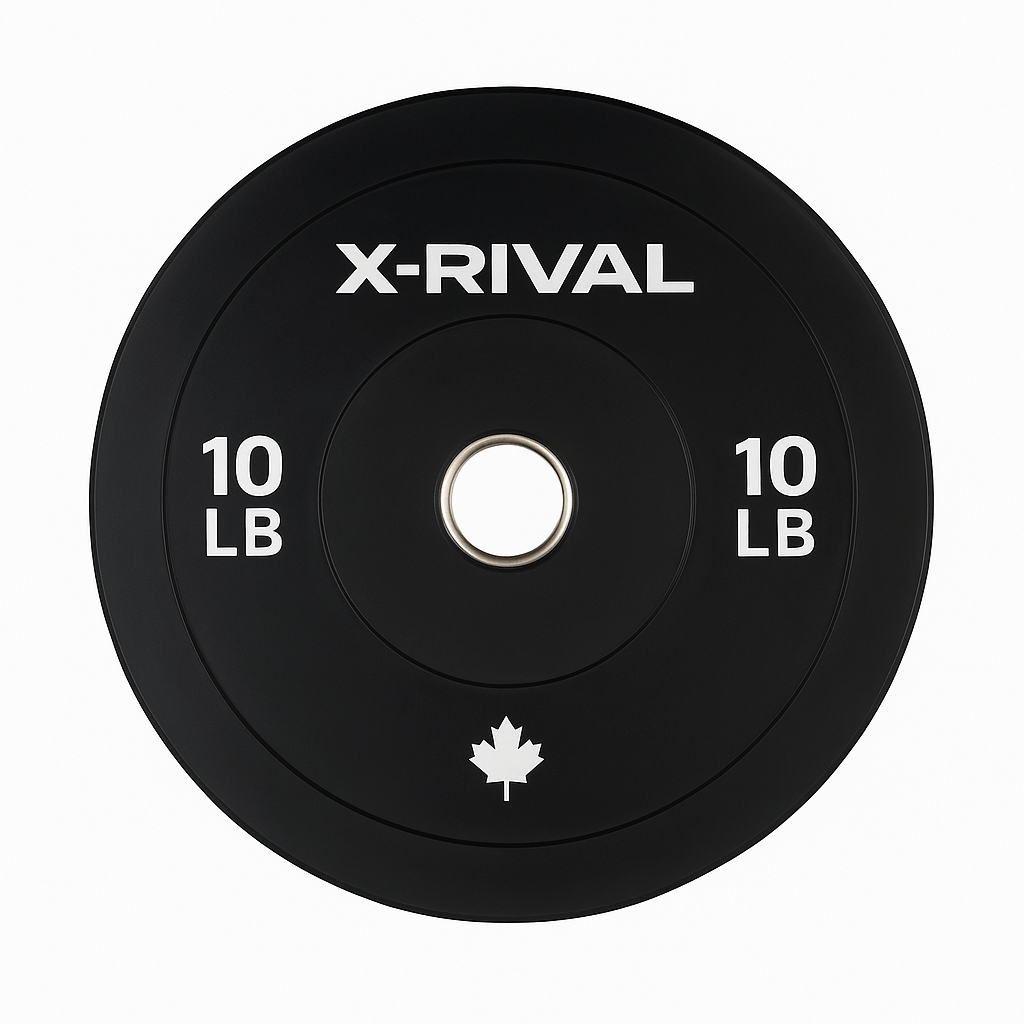 X-RIVAL 10 lb Black Bumper Plate, fitness equipment for gyms in Vancouver and BC