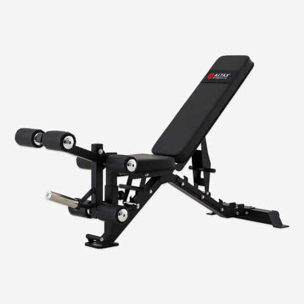 ALTAS AL-4026 adjustable bench in black, fitness equipment for home gyms in Vancouver, made from heavy gauge steel.