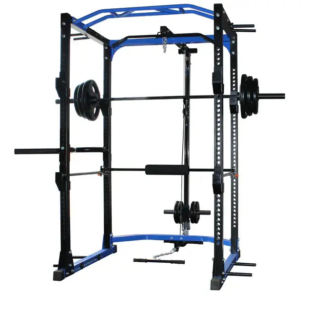 Power Cage with Lat Pull-Down, 3x3" steel frame, versatile home gym equipment, perfect for fitness enthusiasts in Vancouver, X-RIVAL XRPC06