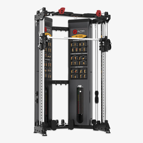 Altas Folding Home Gym Smith Machine With Pulley System Gym Squat Rack AL-3101