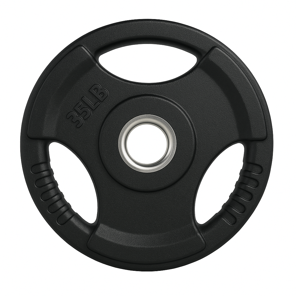 35LB X-RIVAL Rubber Grip Olympic Plate for gym equipment in Vancouver, durable fitness solution at Rogue Fitness.