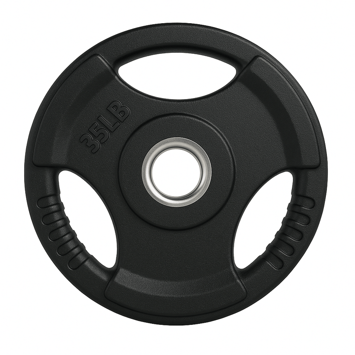 35LB X-RIVAL Rubber Grip Olympic Plate for gym equipment in Vancouver, durable fitness solution at Rogue Fitness.