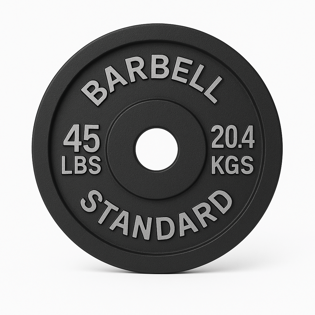 XRIVAL 45 lb standard metal weight plate for home gyms in Vancouver; ideal for fitness enthusiasts seeking durable strength equipment.