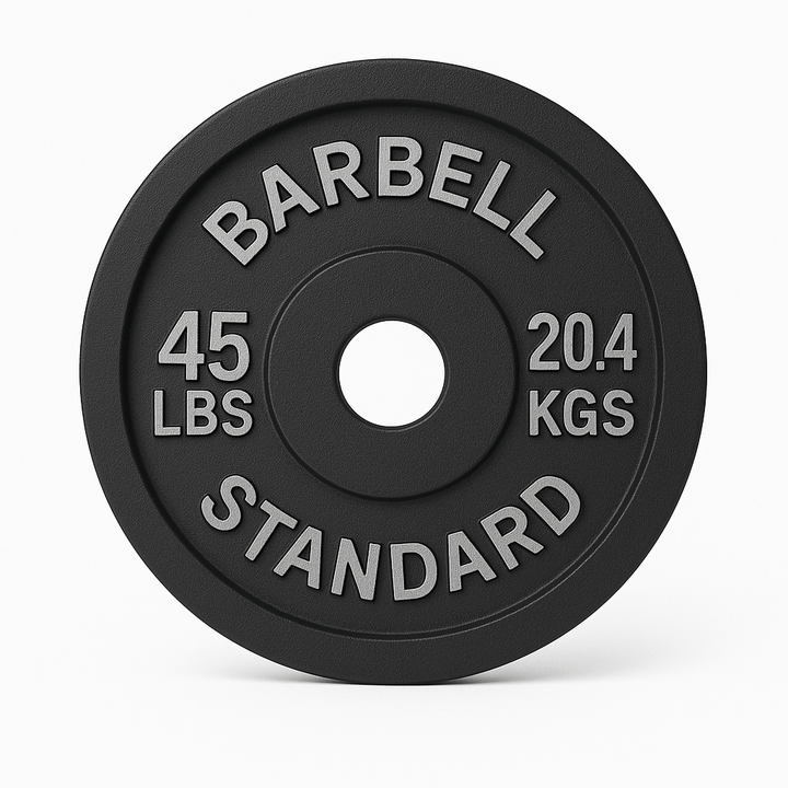 XRIVAL 45 lb standard metal weight plate for home gyms in Vancouver; ideal for fitness enthusiasts seeking durable strength equipment.