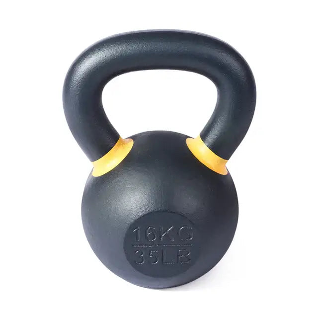 Premium powder-coated kettlebell 16kg 35lb for fitness in Vancouver, ideal for home gyms and workout routines.