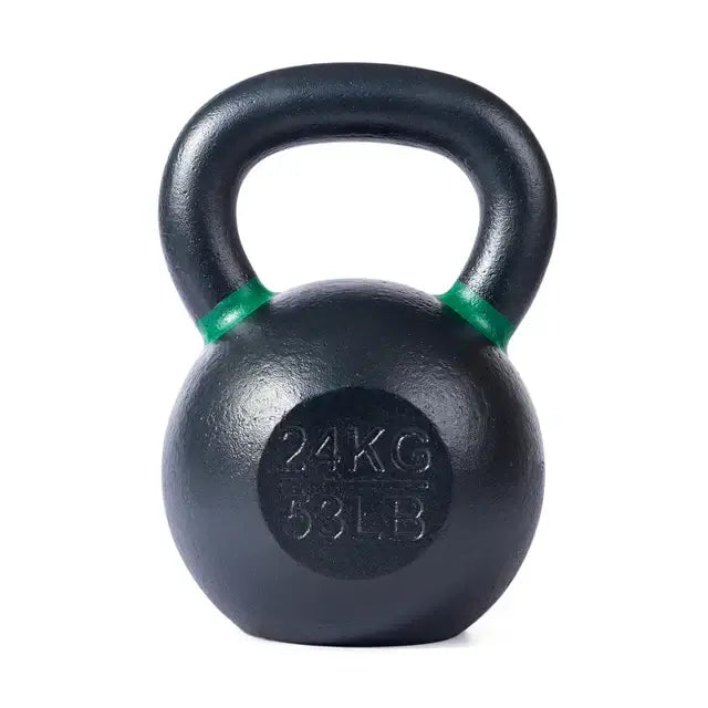 Premium powder-coated kettlebell, 24kg/53lb, for functional fitness, available at fitness equipment store in Vancouver.