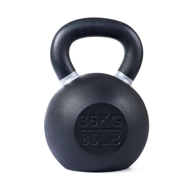 36kg powder-coated kettlebell for fitness training, available at Vancouver fitness stores.