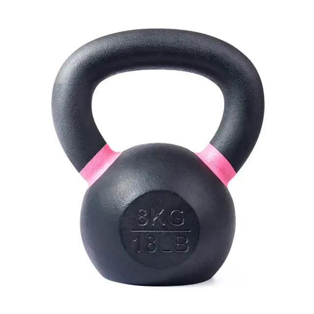 18 lb powder coated kettlebell for fitness workouts available in Vancouver.
