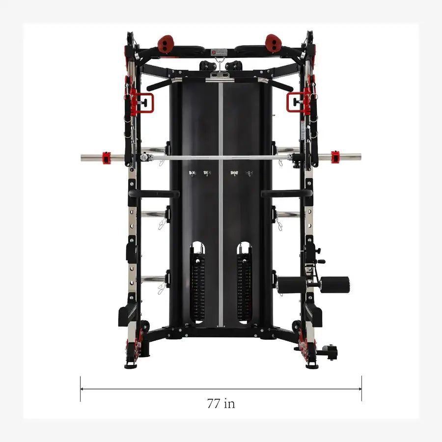 ALTAS AL-3107 exercise gym equipment, red alloy steel, 77x47x88 inches open, fitness equipment Vancouver, home gym solution BC