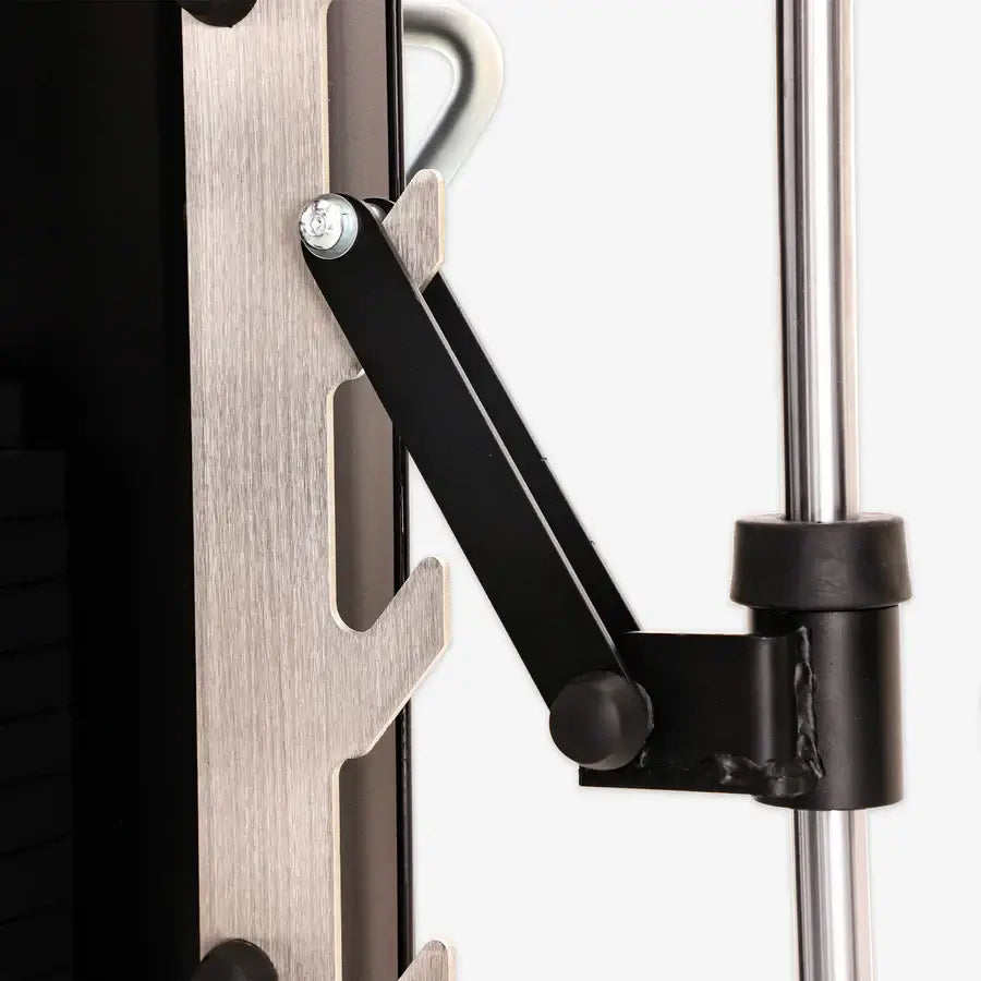 Close-up of Altas Strength Smith Machine AL-3061B steel components for home gyms in Vancouver fitness equipment stores.