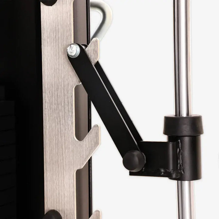 Close-up of Altas Strength Smith Machine AL-3061B steel components for home gyms in Vancouver fitness equipment stores.
