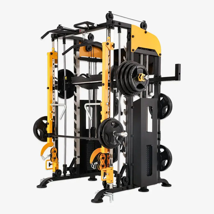 Altas Strength AL-3061B Smith Machine, yellow, alloy steel, fitness equipment for home gyms in Vancouver, premium exercise gear.