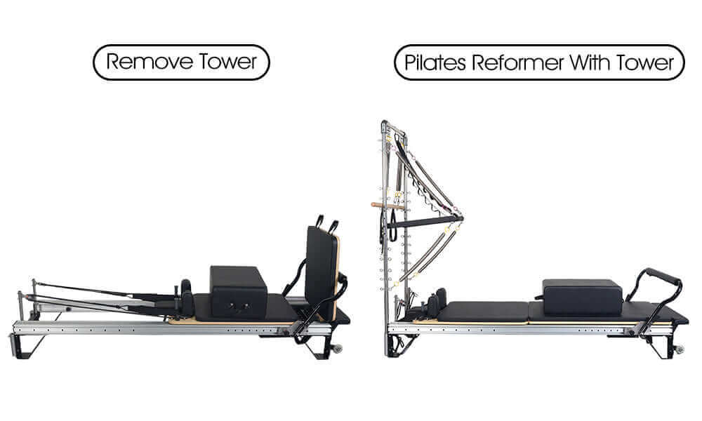 Aluminum Alloy Pilates Reformer with Tower, premium fitness equipment in Vancouver home and gym settings, versatile workout solution.