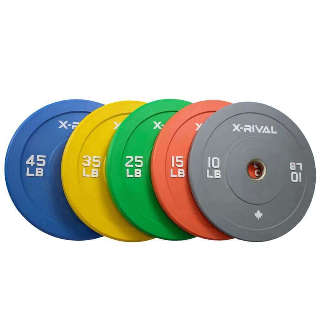 X-RIVAL 260LBS Color Bumper Plates Set for Vancouver Fitness - 10lbs, 25lbs, 35lbs, 45lbs