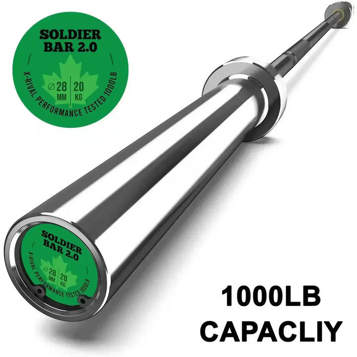 Soldier 2.0 Olympic Bar 7ft 1000lbs X-RIVAL for weightlifting and strength training, premium fitness equipment Vancouver