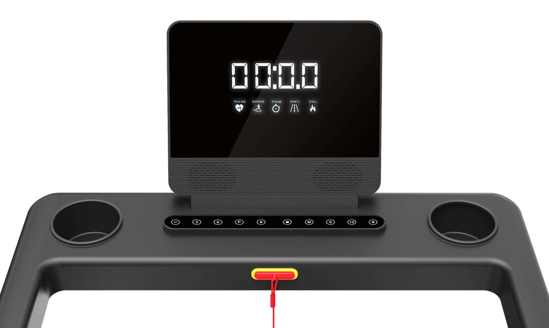 Digital display and controls of the X-RIVAL KD11420 treadmill, featuring intuitive manual controls for a seamless workout experience.